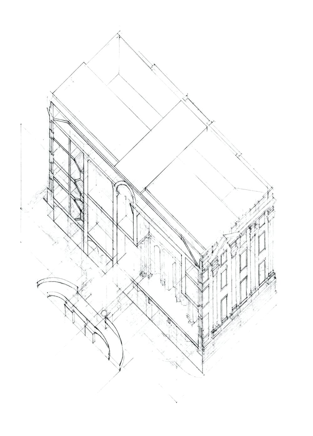 1000x1393 The House With The Mezzanine Analysis The Axon Drawing On The Left