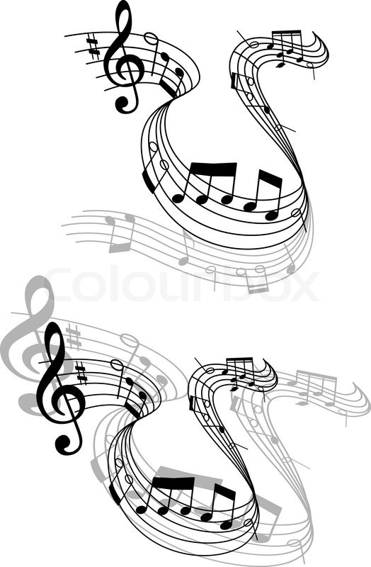 524x800 Two Different Grayscale Designs Of A Swirling Music Score