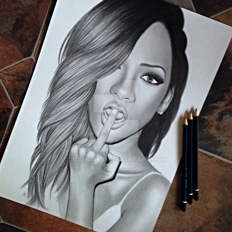 800x800 Rihanna Middle Finger Drawing By Narniakid