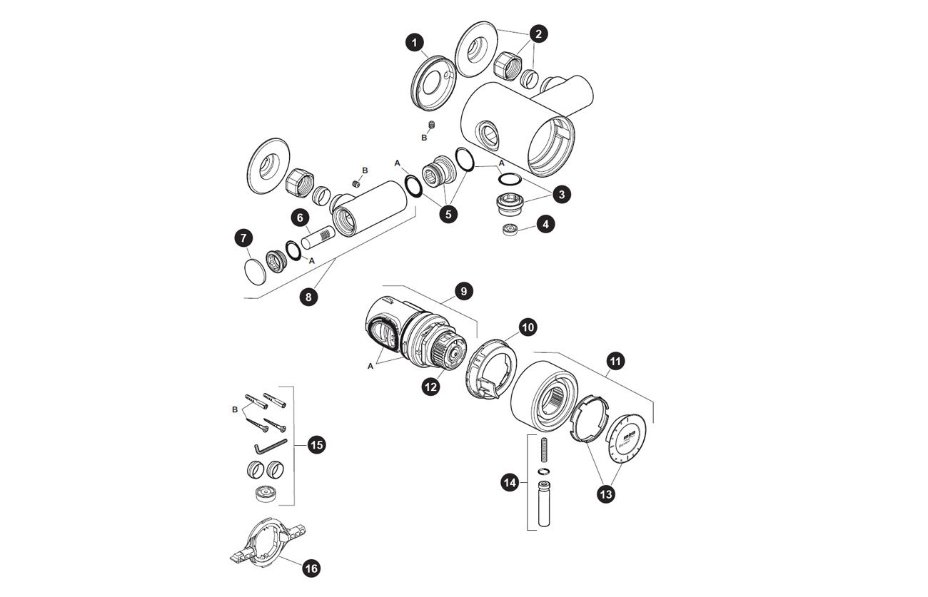 1300x837 Mira Element Midi Exposed Thermostatic Mixer (From 0113) Mira