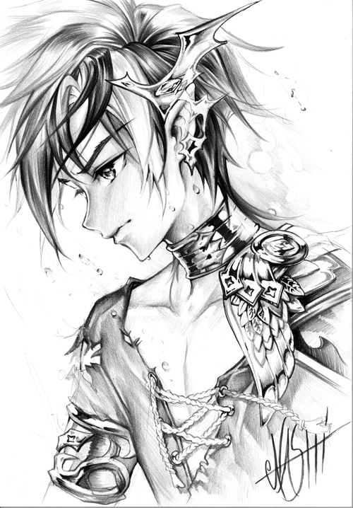 500x718 Original Pencil Drawing Midnight Mirror Naschi Online Store