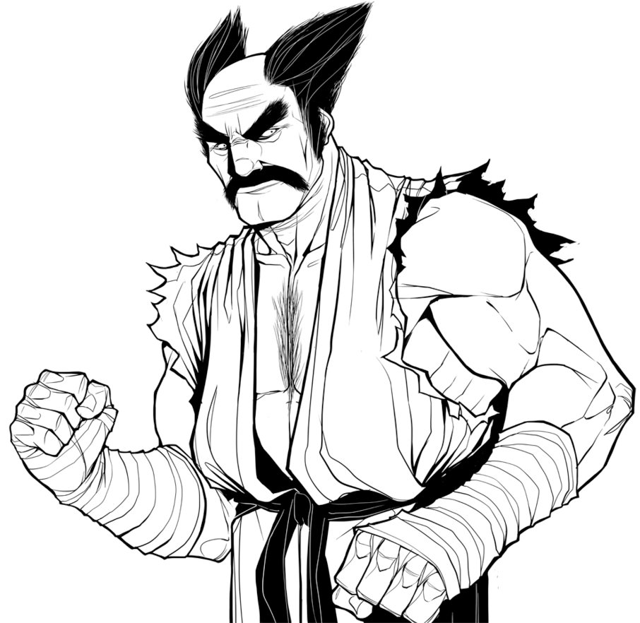 906x882 Heihachi (Line Drawing) By Exmile
