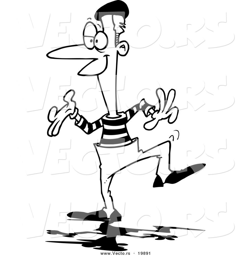 1024x1044 Vector Of A Cartoon Performing Mime