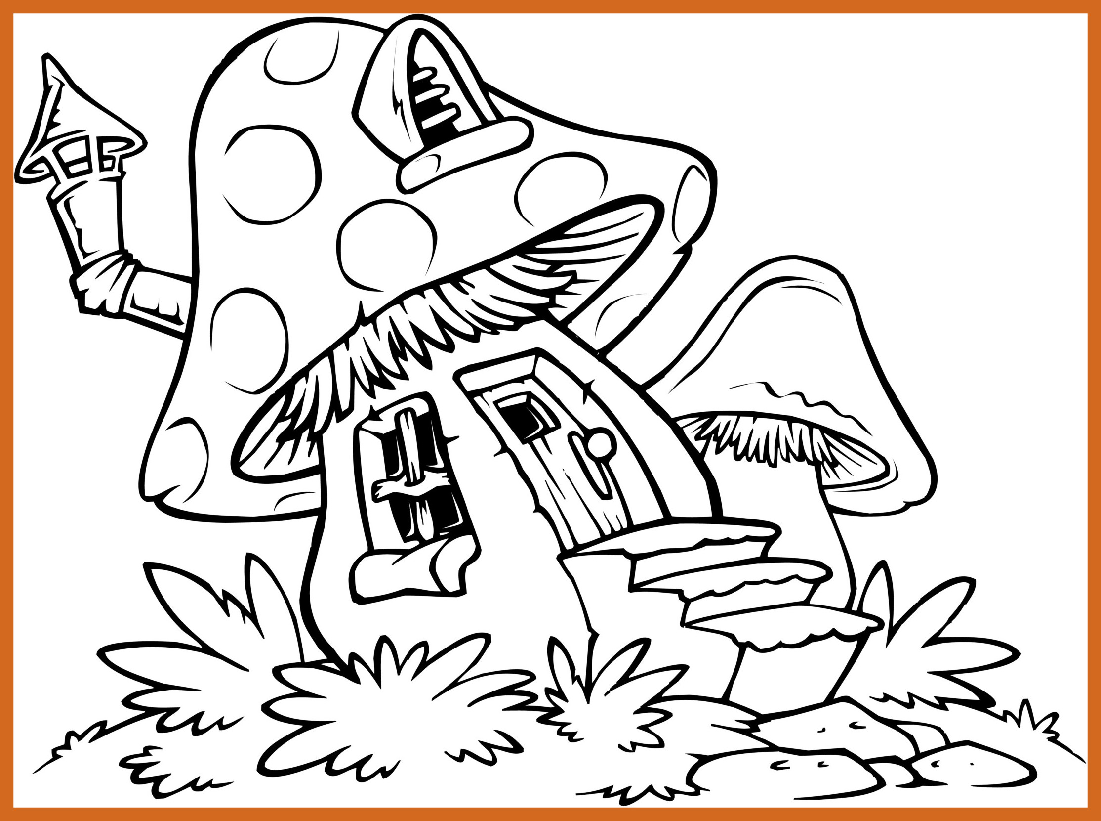2229x1661 Awesome Mushroom House Coloring Pages Of Trend And Minecraft Ideas