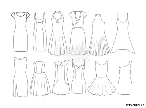 500x372 Collection Of Short Dress Drawing High Quality, Free