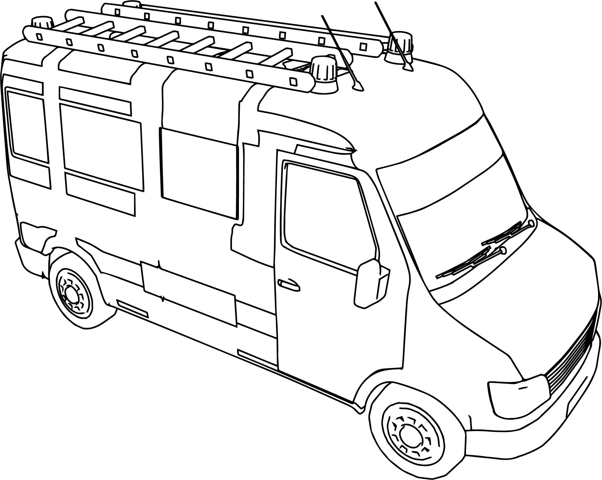 1983x1579 Fire Truck Mini Minibus Coloring Page Fire Trucks