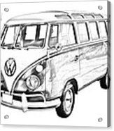 163x186 Classic Vw 21 Window Mini Bus Illustration Photograph By Keith
