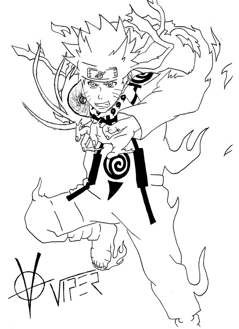 762x1049 Naruto Kyuubi Mode (Outlines) By Viper Assassin