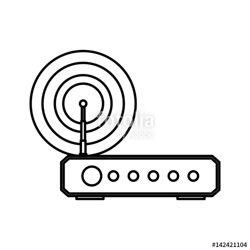 500x500 Wifi Internet Modem Icon Vector Illustration Graphic Design Stock