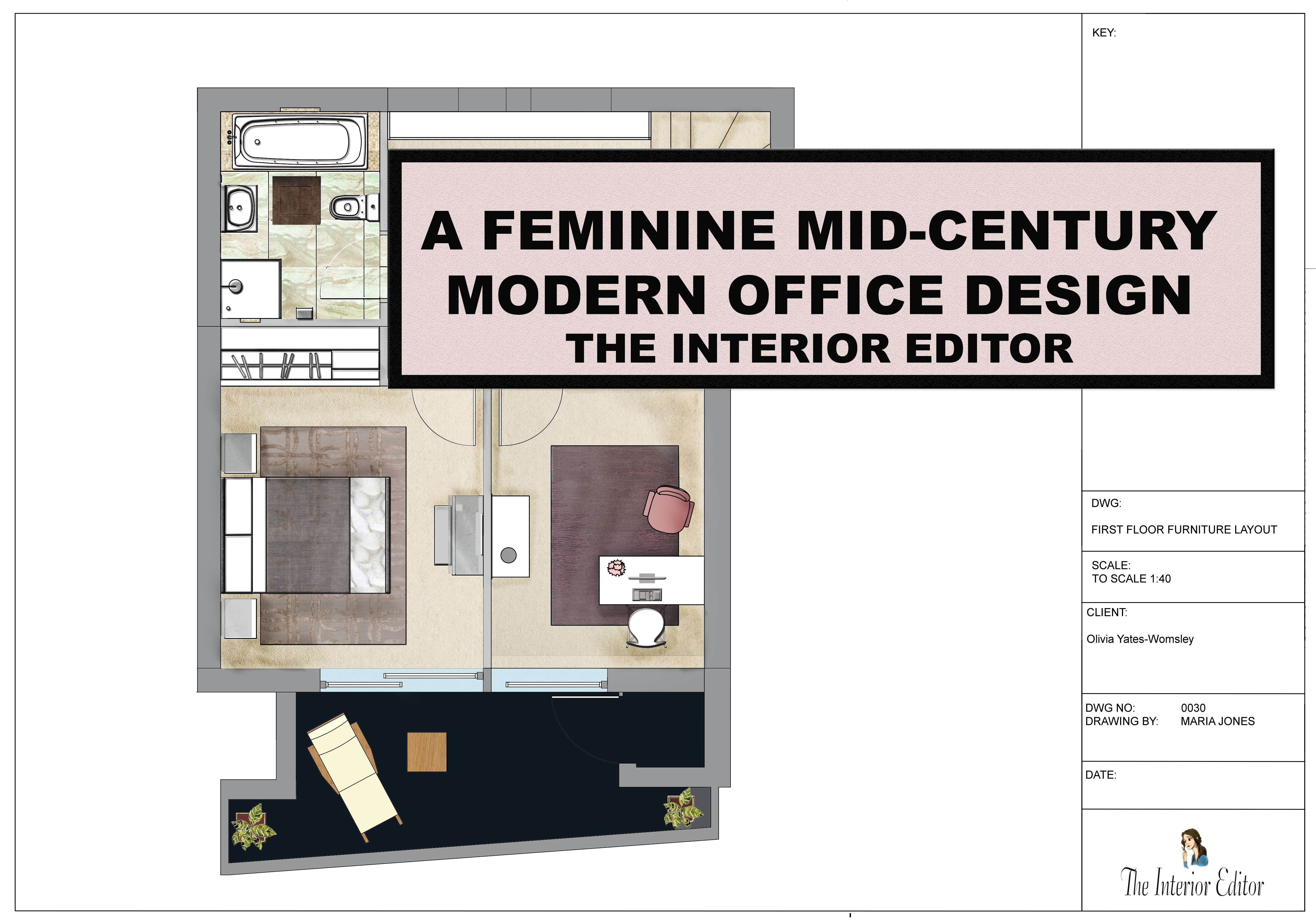 4884x3431 A Feminine Mid Century Modern Office Design