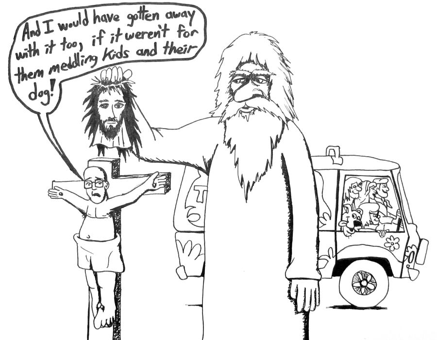 900x701 Allah Has A Scooby Doo Moment Drawing By Agnostic Artist