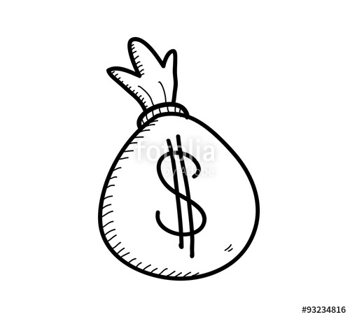 500x453 Drawn Money Money Bag