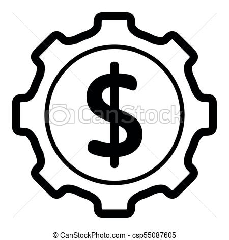 450x470 Gear With With The Money Symbol. Gear Piece With The Money