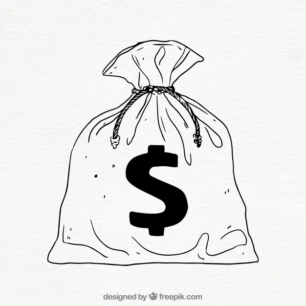 626x626 Hand Drawn Bag With Dollar Symbol Vector Free Download