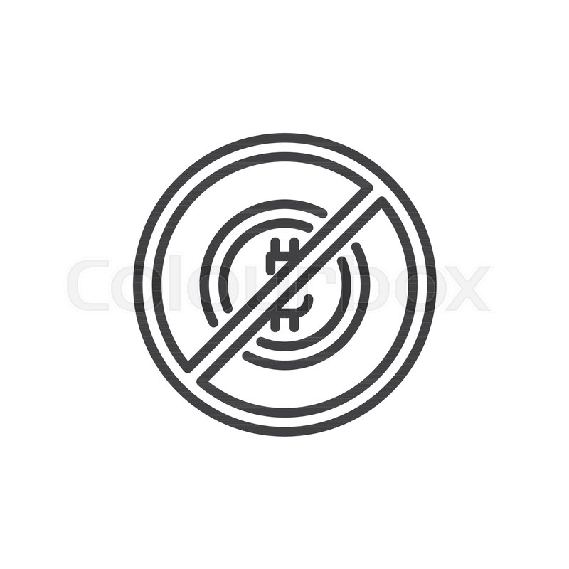 800x800 No Bitcoin Outline Icon. Linear Style Sign For Mobile Concept