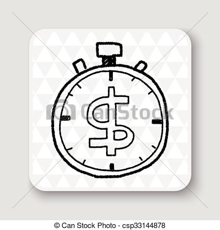 450x470 Time Is Money Doodle Vectors Illustration