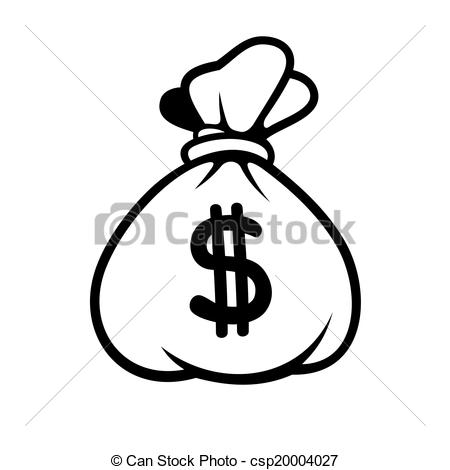 450x470 Dollar Money Icon With Bag. Vector. Dollar Money Icon With Bag