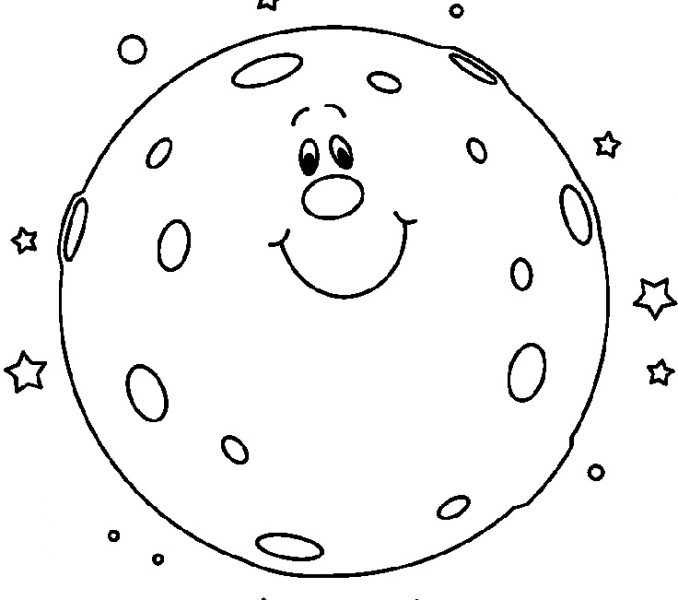 678x600 Collection Of Full Moon Drawing For Kids High Quality, Free