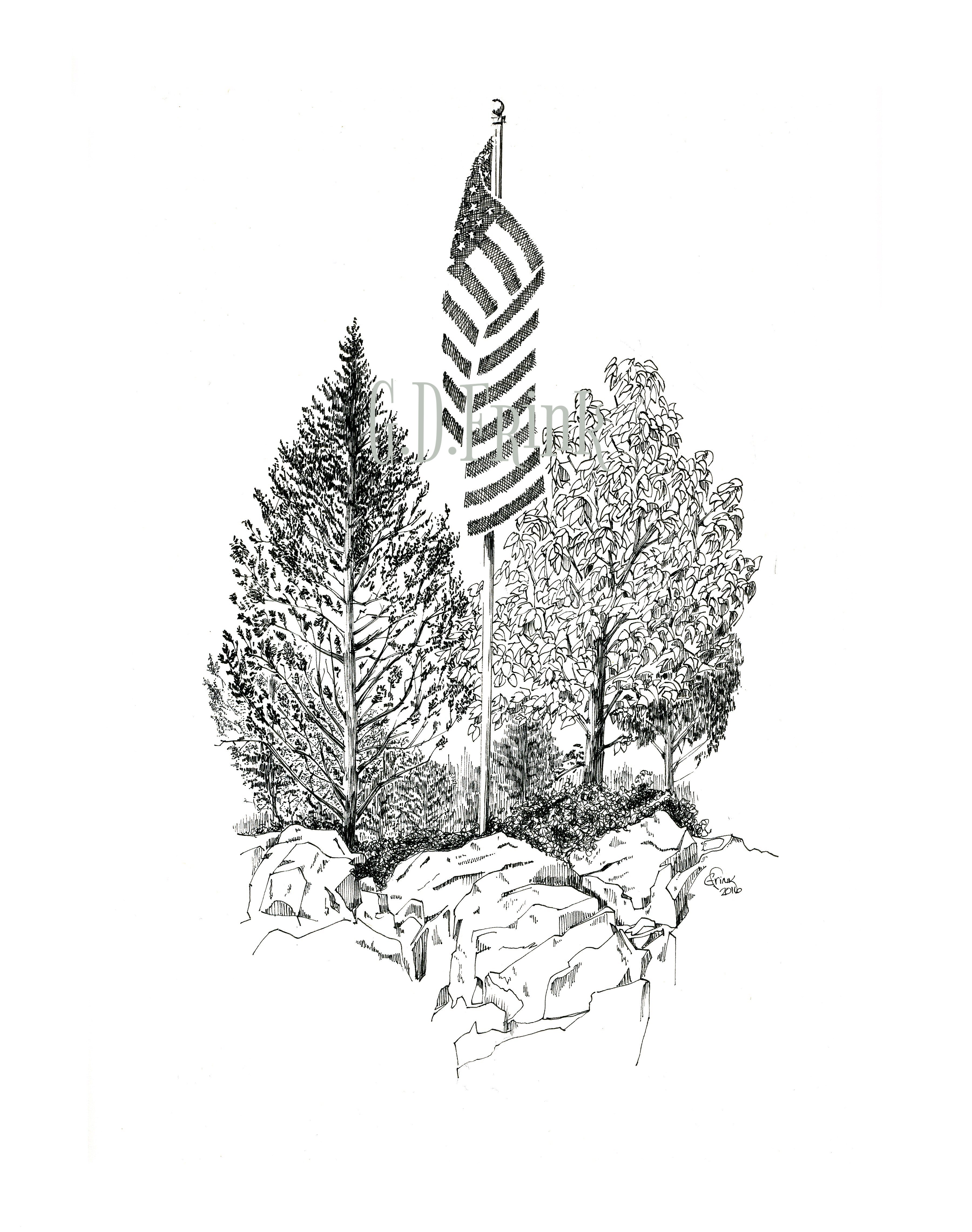 3600x4562 Pen And Ink Of Gary Frink Half Moon Bay