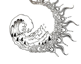 340x270 Pen And Ink Sun Etsy