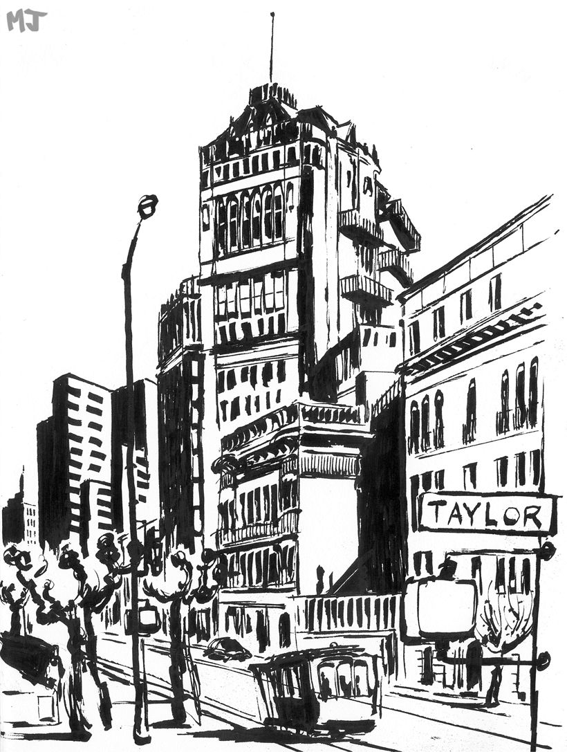 820x1087 Sketches Of Mark Hopkins Hotels