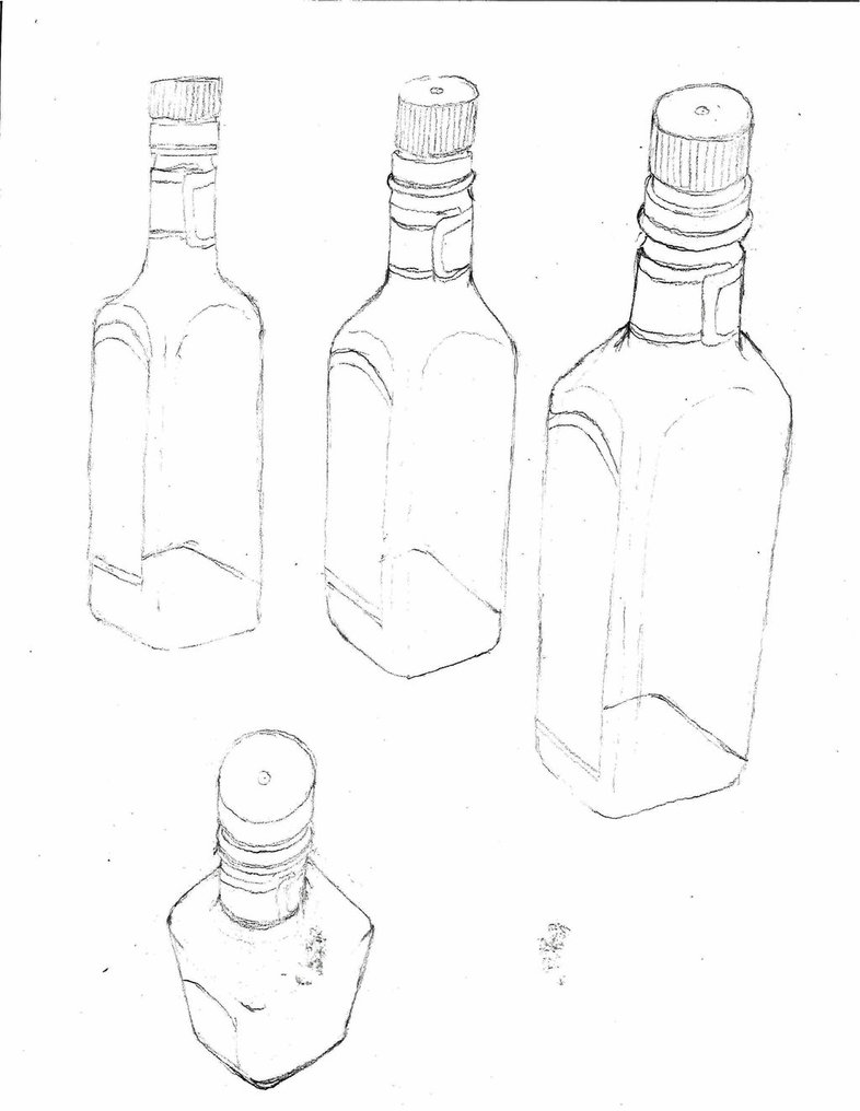786x1016 Collection Of Water Bottle Perspective Drawing High Quality