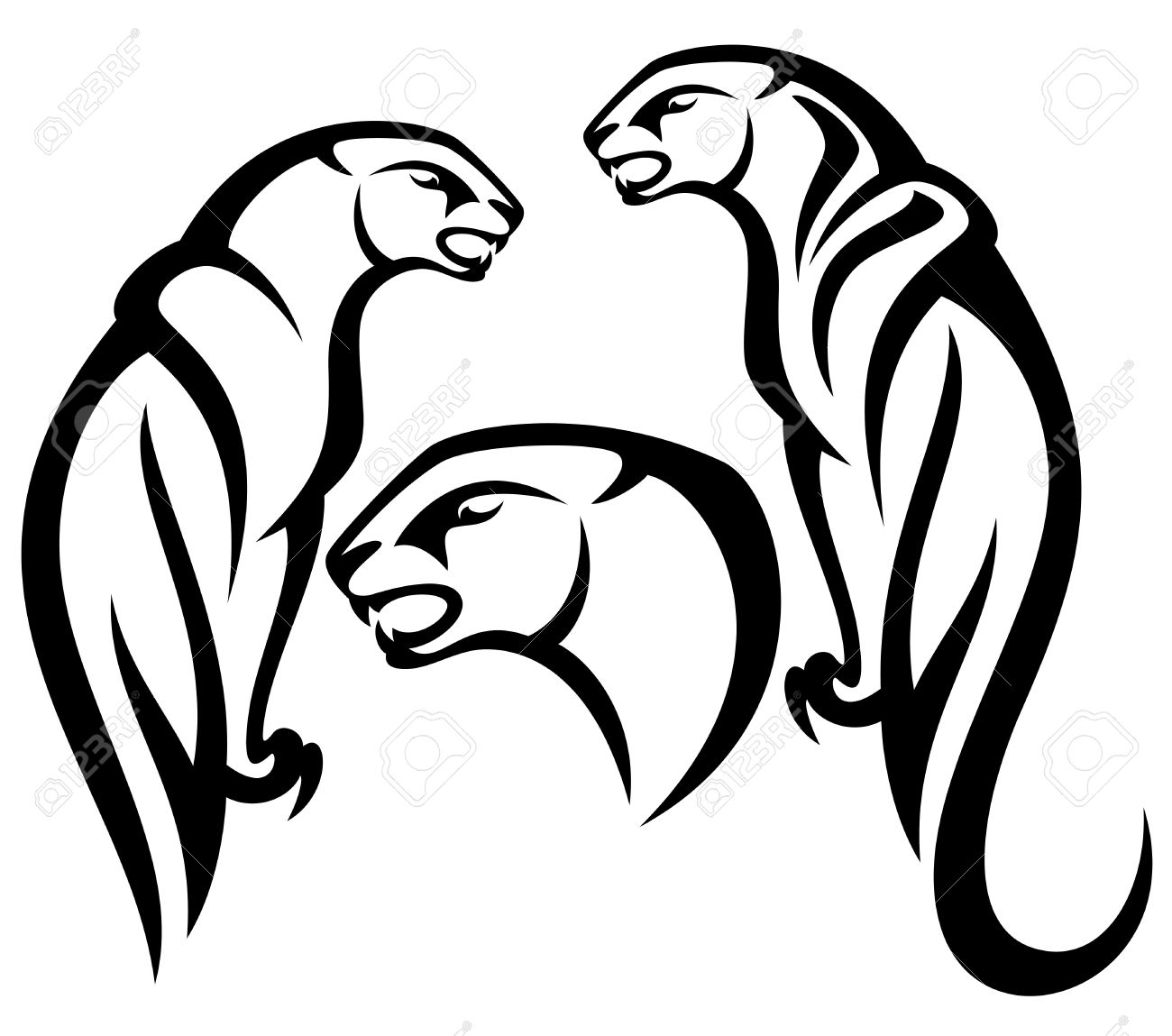 1300x1149 Mountain Lion Clipart Tribal