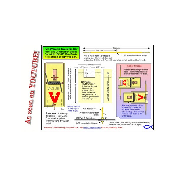 600x600 Mousetrap Car Detailed Drawing