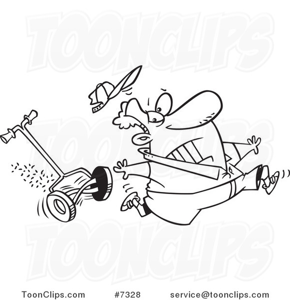 581x600 Cartoon Black And White Line Drawing Of A Guy Running From A Lawn