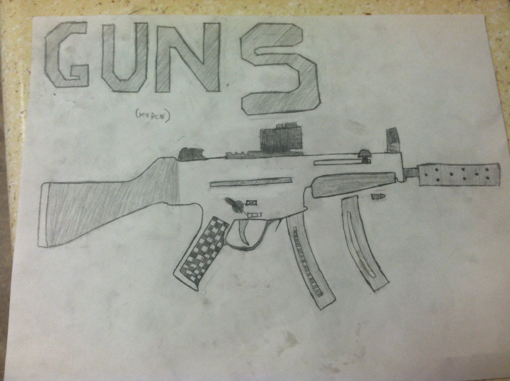 1024x765 Mp5 Drawing By Michaelfirefox