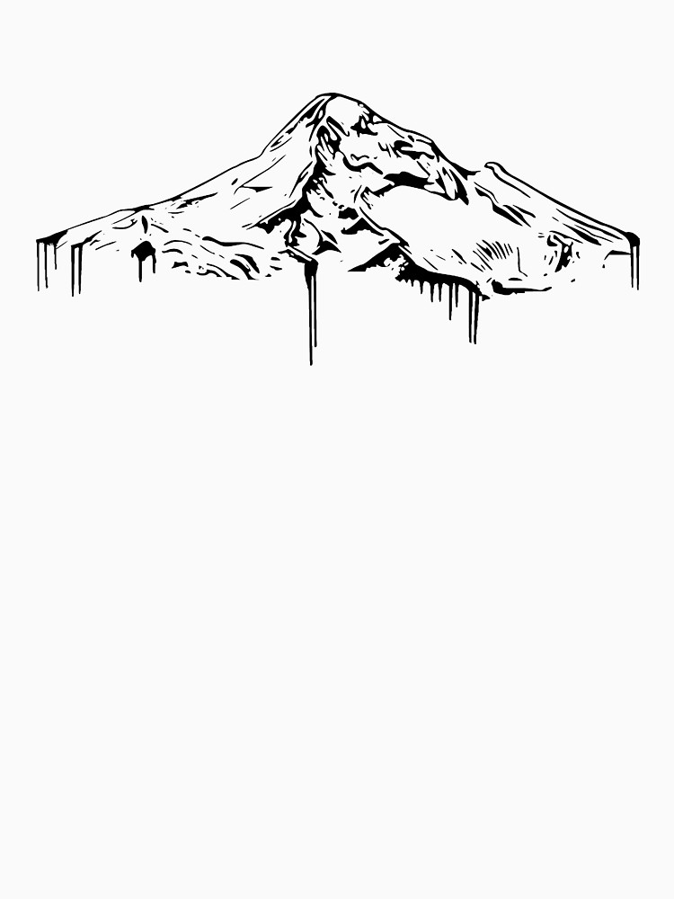 750x1000 Mt. Hood Black Women's Fitted Scoop T Shirt By Yeahnoyeah Redbubble