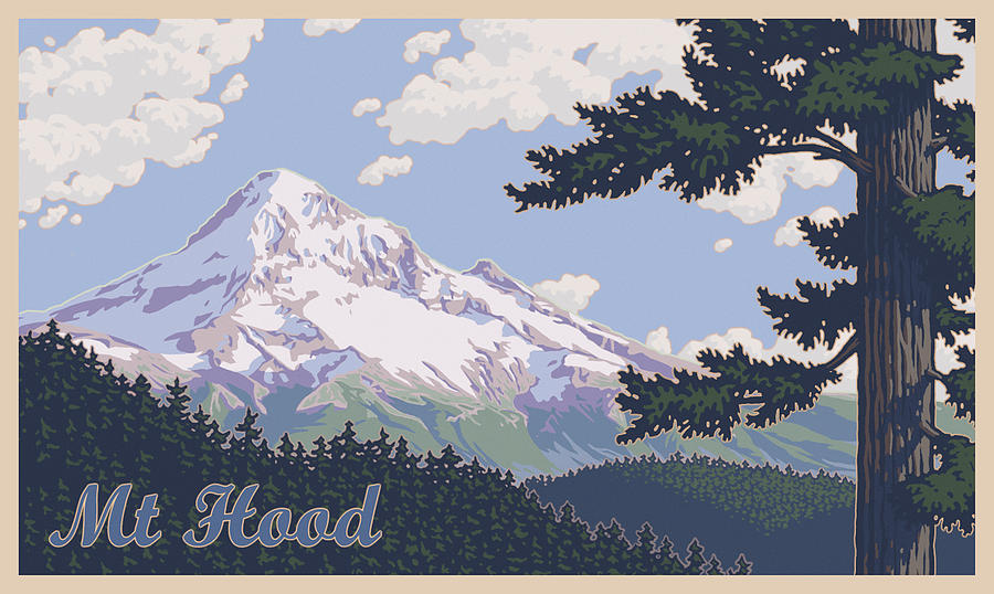 900x538 Retro Mount Hood Photograph By Mitch Frey