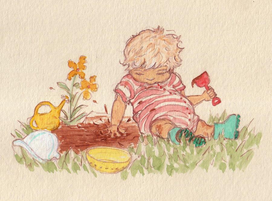 900x663 Mud Pies 2 Drawing By Kathryn Wilson