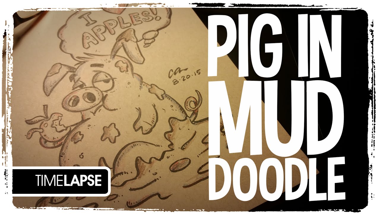 1280x720 Speed Drawing Pig In Mud