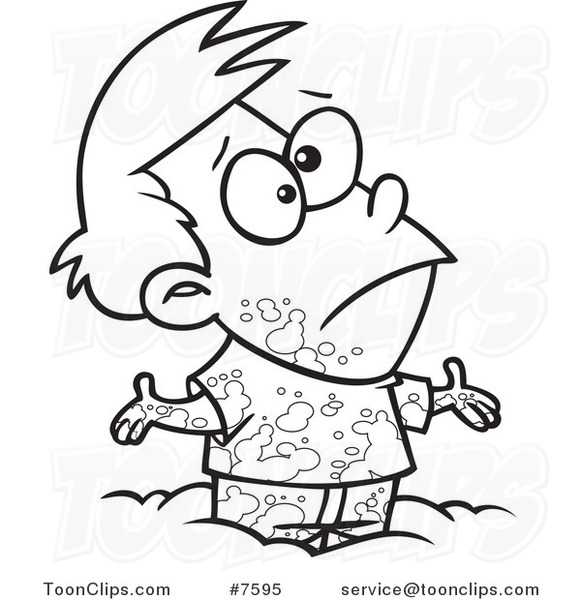 581x600 Cartoon Black And White Line Drawing Of A Boy Playing In Mud