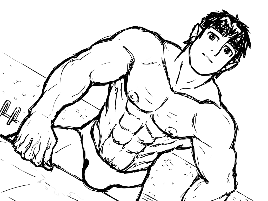 1032x774 Muscle Guy Line Art By Steponme44