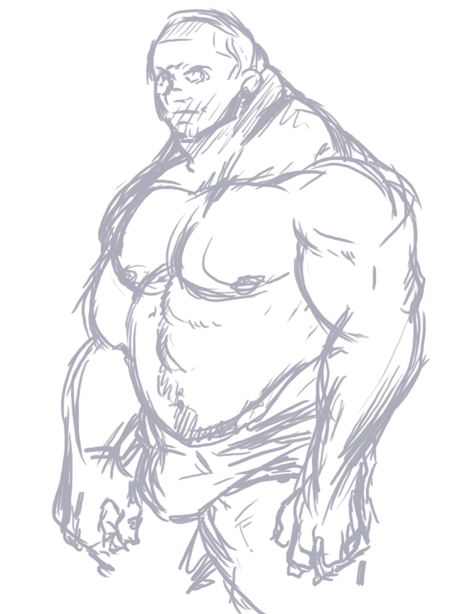 667x864 Muscle Guy Sketch Ii By Everydaybelze