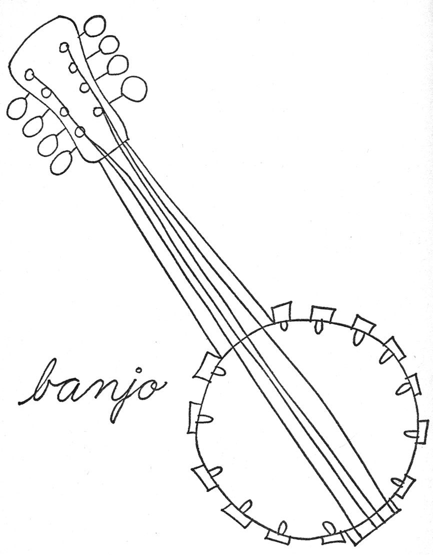 866x1109 Lois Ehlert Banjo Tekening Muziek