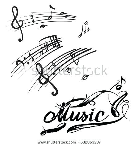 450x470 Drawn Music Notes Printable Pencil And In Color Drawn Music Free