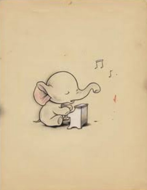 610x786 Cool, Elephant, Music, Piano, Tumblr