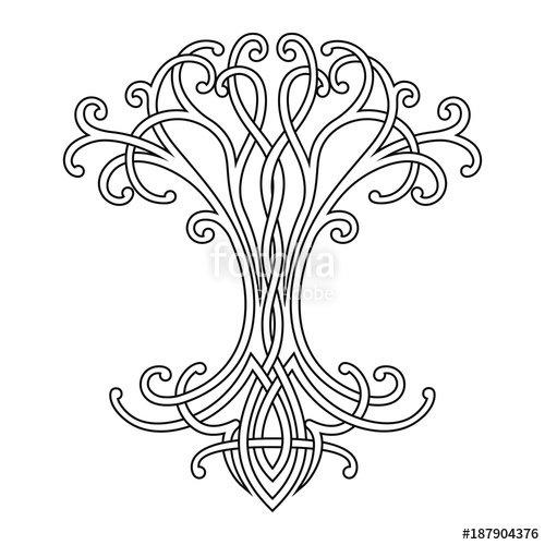 500x500 Vector Celtic National Drawing Of A Tree Of Life. Stock Image
