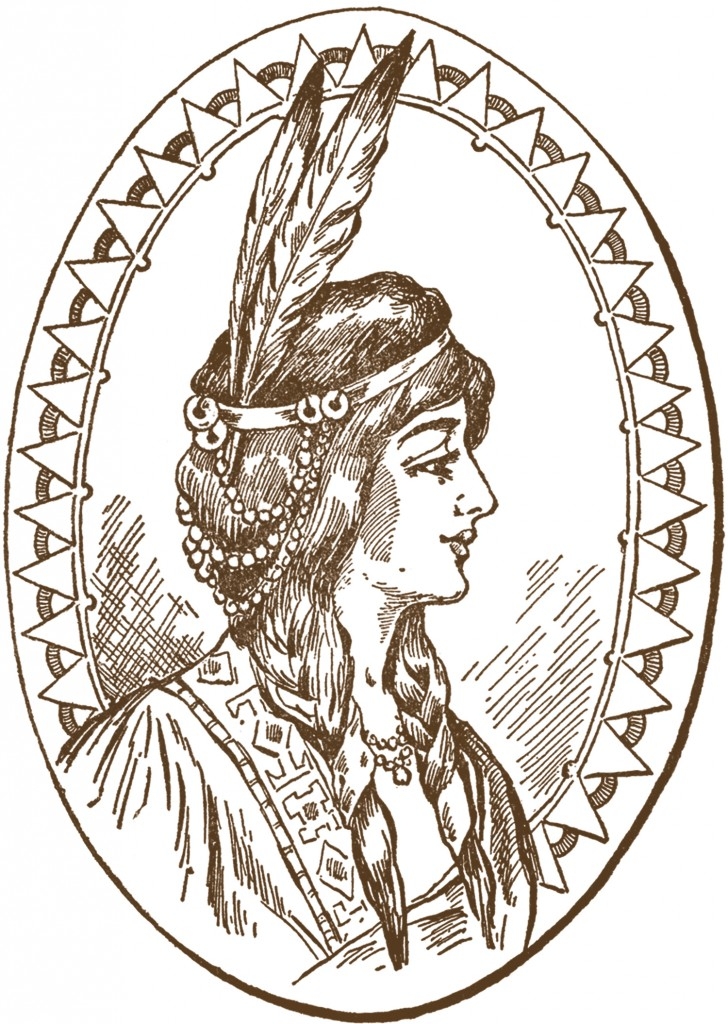 728x1024 Indian Headdress Woman Clipart
