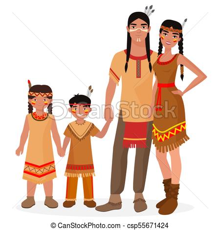 450x470 Native American Indian Traditional Family. American Indian