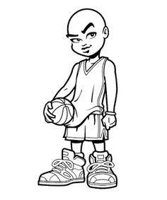 236x283 Basketball Game Line Drawing Of Two Basketball Players. Stock