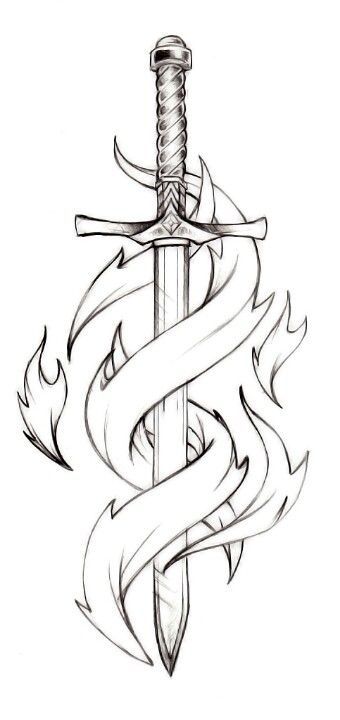 340x720 Pretty Neat Sword Tattoo Idea, Perhaps This Sword Taken Down To