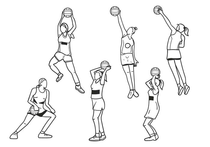 700x490 Netball Girls Vector