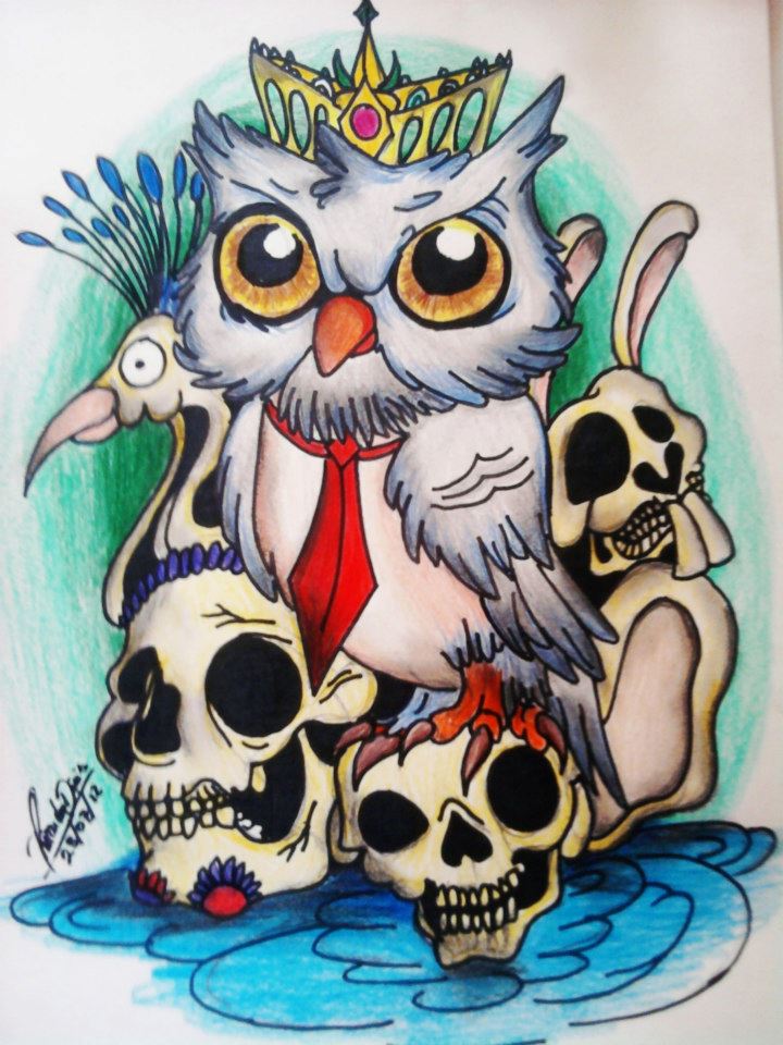 720x960 New School Owl Draw By Ricardodinis