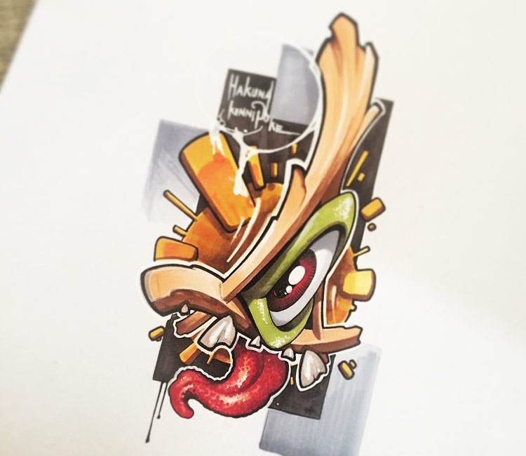 750x650 New School Drawing Tattoo By Kenni Poke Post 19039