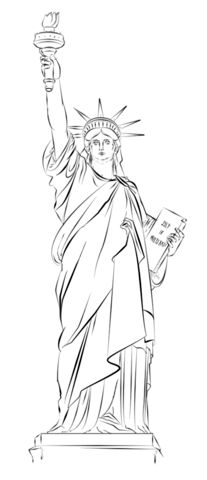207x480 Statue Of Liberty Pattern. Use The Printable Outline For Crafts