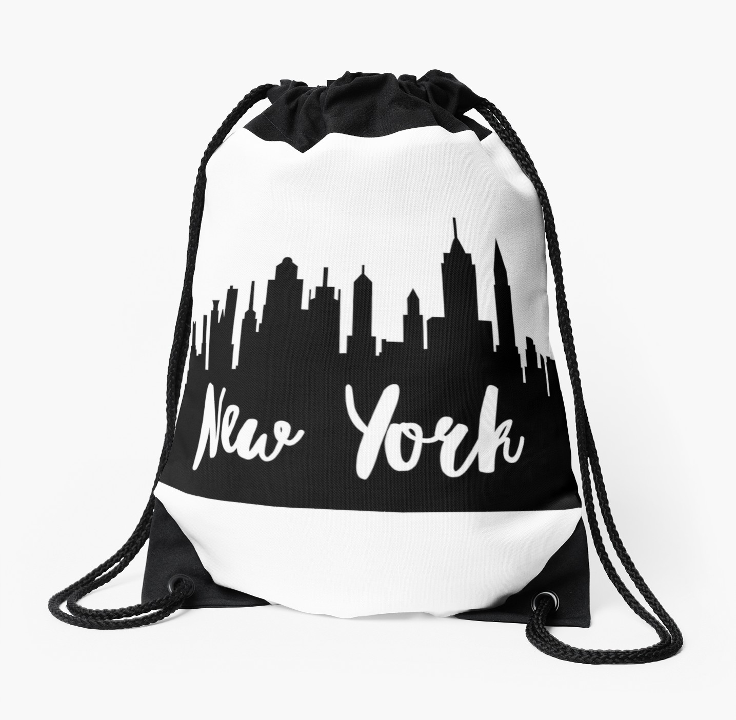 1435x1404 New York City Skyline Silhouette Drawstring Bags By Ashleylcoop